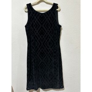 White House Black‎ Market Dress Womens XXS Black Burnout Velvet Geometric Sheath